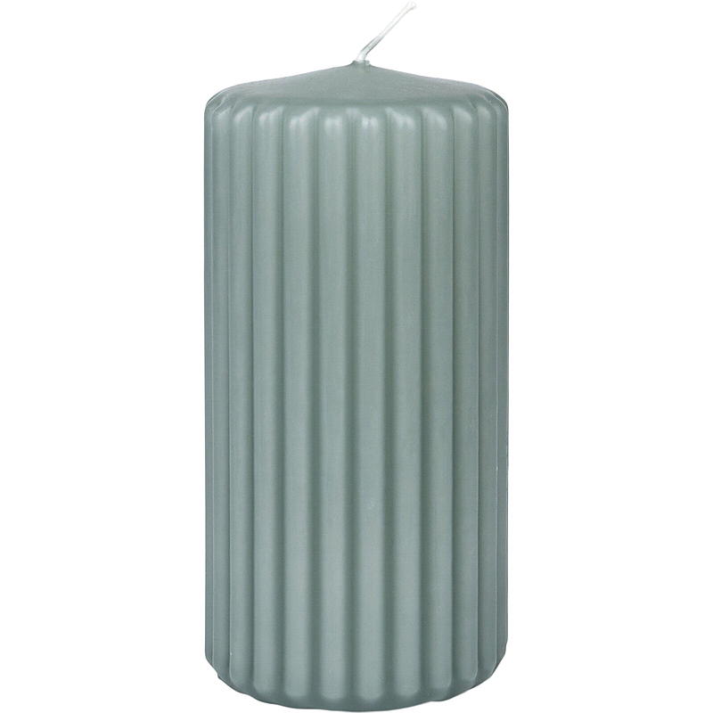 Vela cúbica Vie Home de 12 cm de diámetro y 6 cm de diámetro, acanalada, de parafina verde.