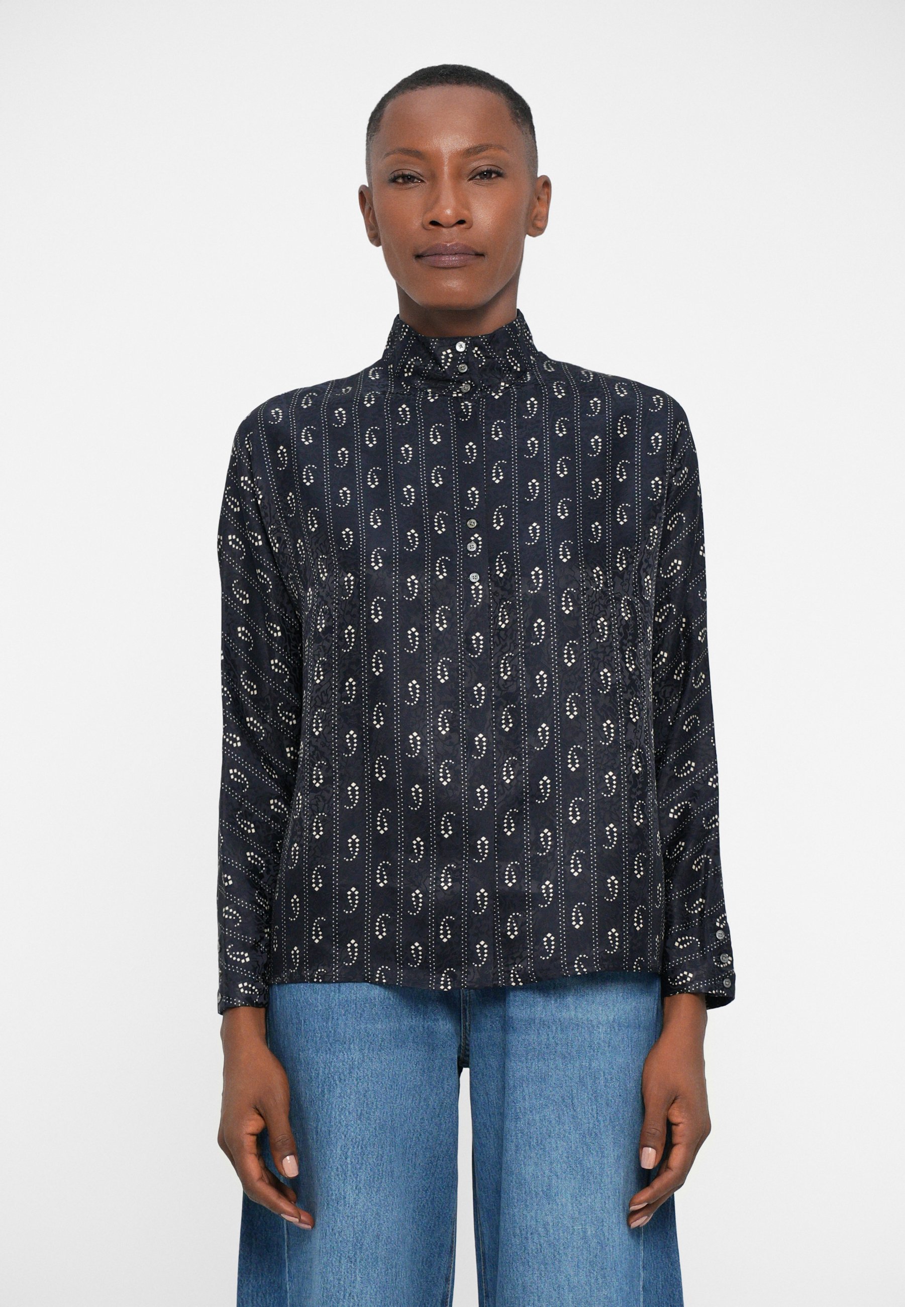 Tory Burch blouse met knoopsluiting - medium marineblauw