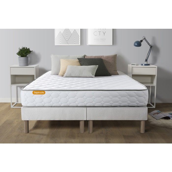 Ensemble matelas Mémoire de forme 160x200 + double sommier 80x200 Memo
