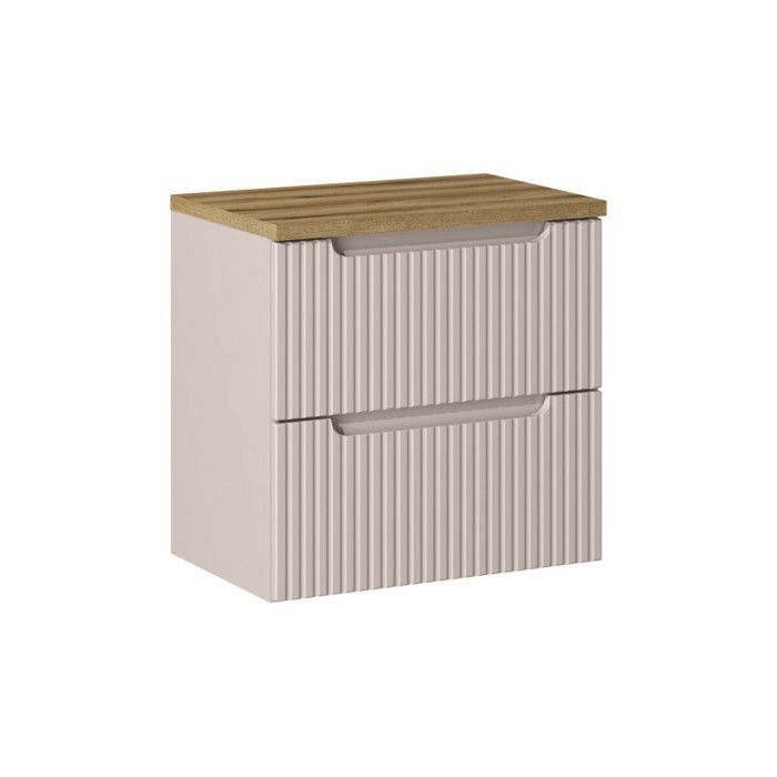Ensemble meuble salle de bain - DECONATION - Astral Cashmere - 2 tiroirs - Beige - 60 cm