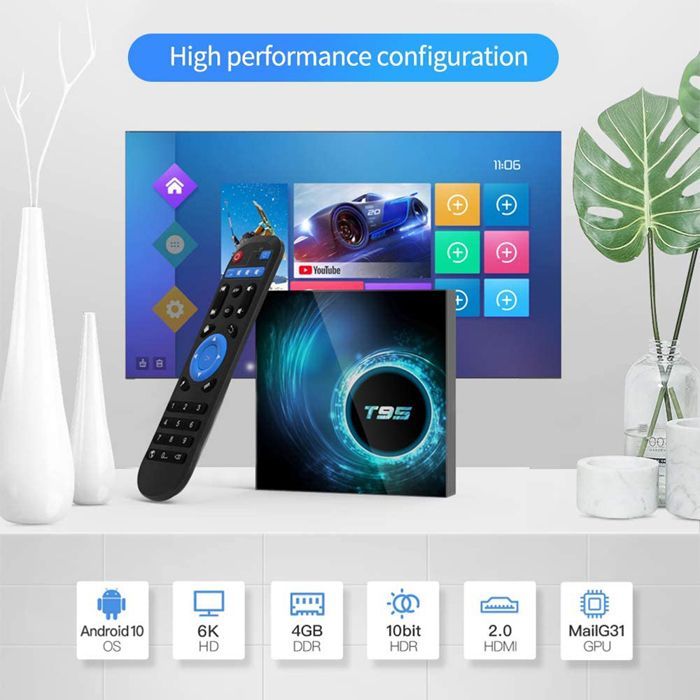 Android TV Multimedia Box T95 Smart TV Box Dual Wifi BT 4G 32GB H616 6K Netflix Google Store