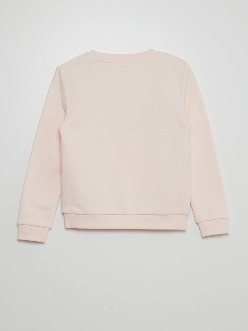 Sweatshirt van fleece met print - ROZE