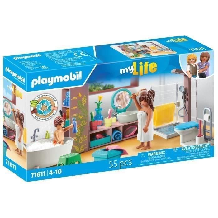 PLAYMOBIL 71611 Bathroom with shower and bathtub, My Life, Architect's House, 55 pieces, Ages 4+