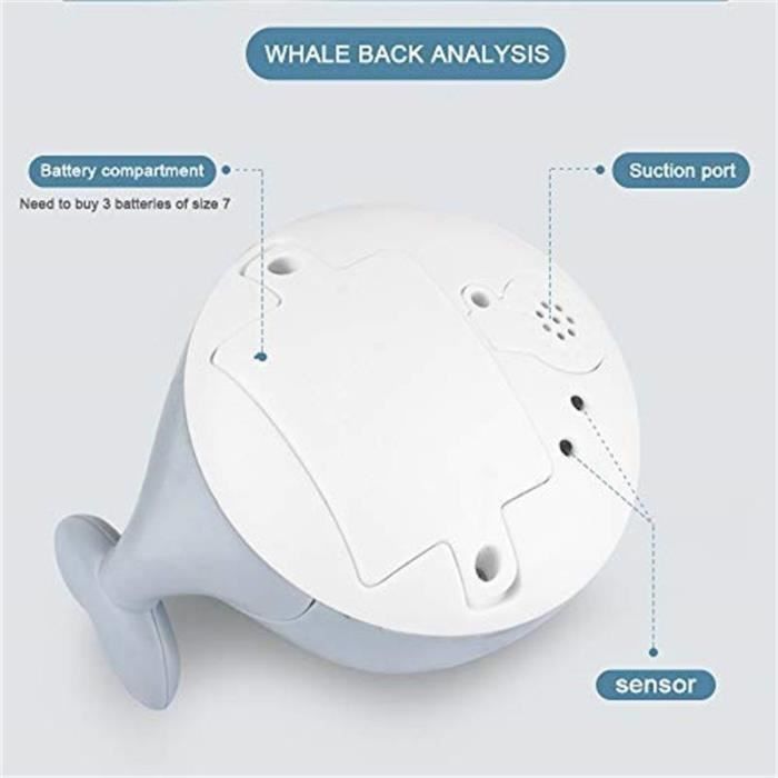 Juguete de baño - Ballena voladora - LED - Azul - Para bebés de 6 meses en adelante