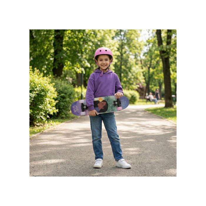 DISNEY WISH Asha Wooden Skateboard for Children, 61 cm, Non-slip, Lightweight and Stable, 20-50 kg