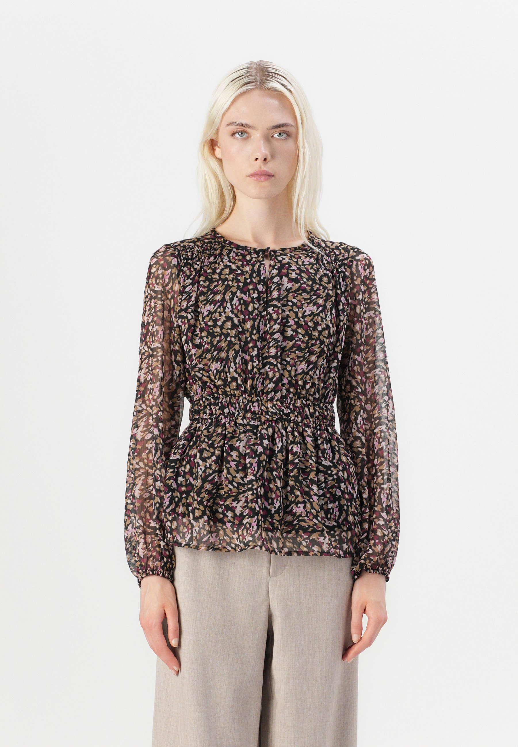 VILA VFALIA PRINT - Halenka - black
