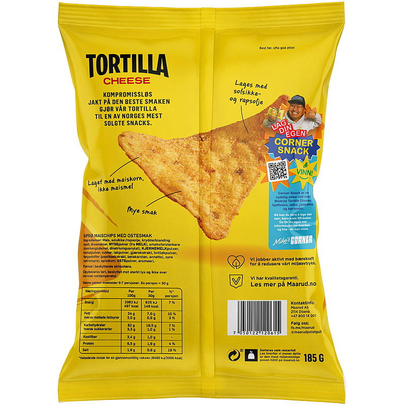 Maarud Tortilla chips 185 g Maarud