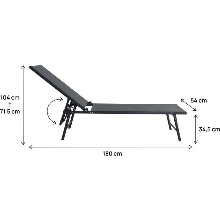 Set di 2 lettini prendisole in metallo 