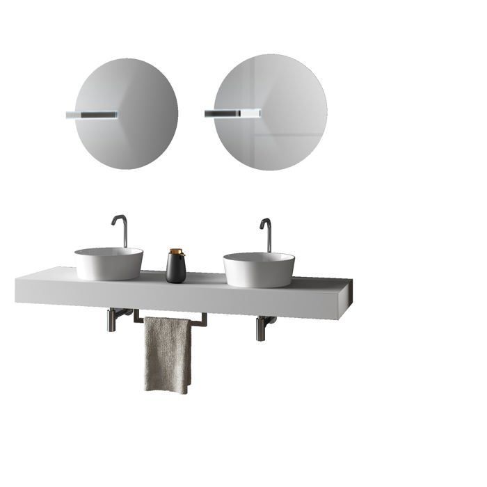 Composition de salle de bain double vasque 8 pièces ASTRA blanc