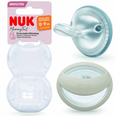 Nuk MommyFeel silikoninis čiulptukas 0-9M mėlynas 2 vnt. 2 vnt.