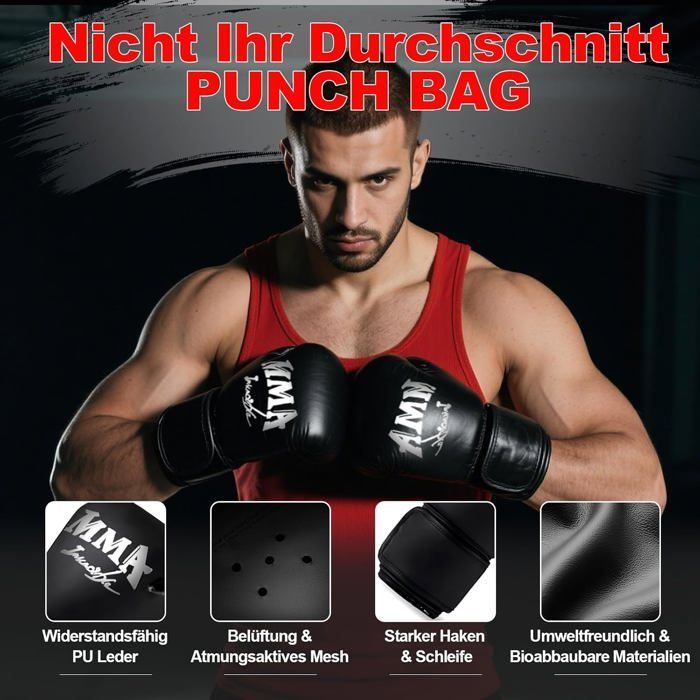 Set de saco de boxeo para adultos, saco de boxeo Oxford resistente de 1,2 m con guantes de boxeo de 12 oz, adecuado para entrenamiento.
