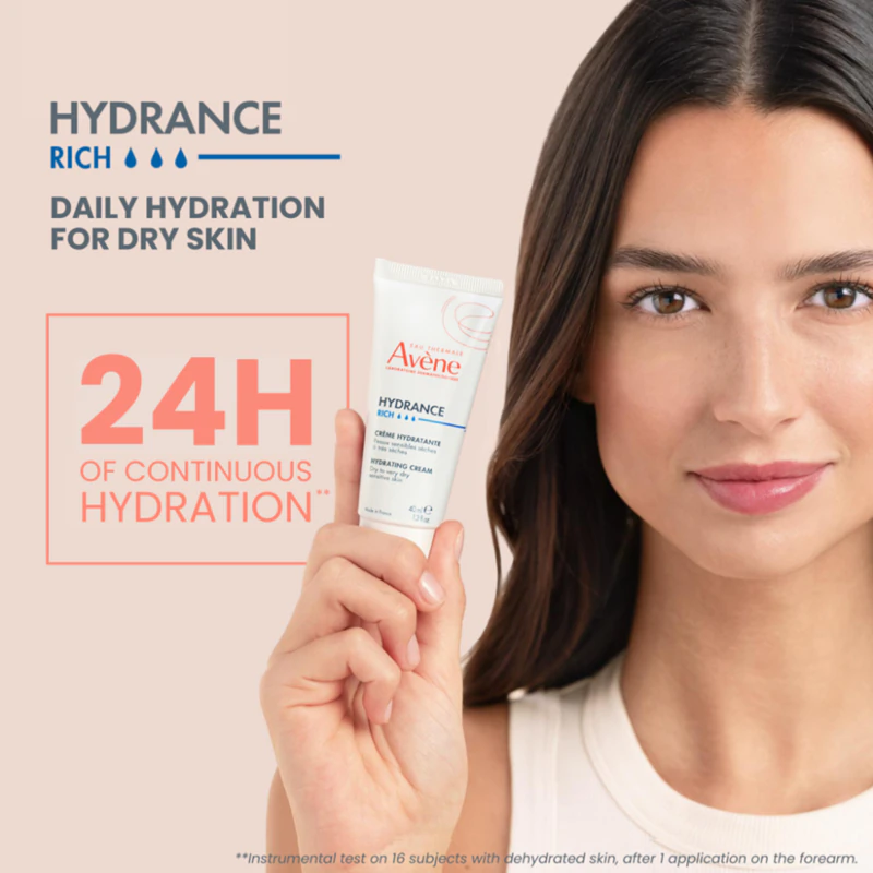 Hydratačný krém Avène Hydrance Rich Hydrating Cream pre suchú a veľmi suchú pleť