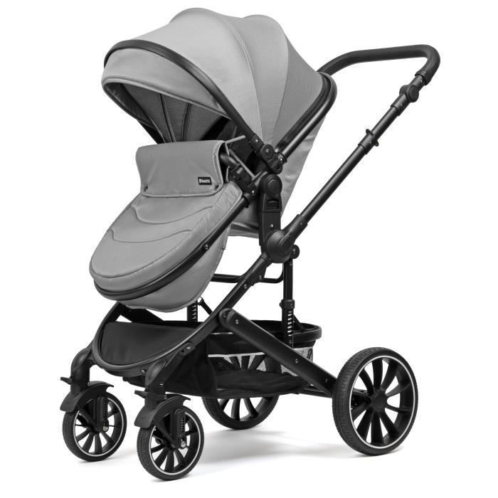 Pixini Kalani 3-in-1 kinderwagen - Tot 22 kg - Kinderwagen, reiswieg, autostoeltje, tas en diverse accessoires - Zilver