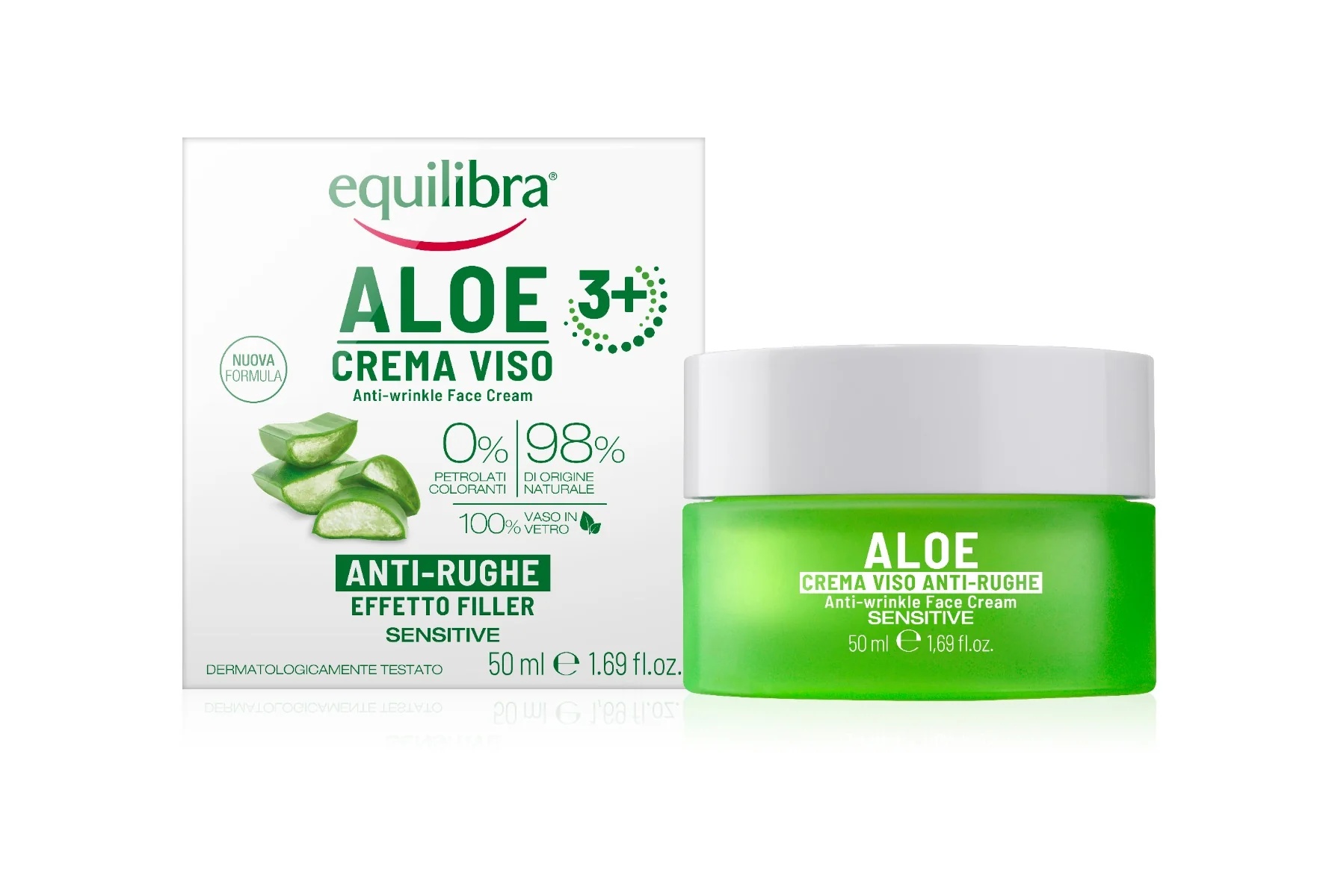 Equilibra huidverzorgingsset: Equilibra Aloë 3+ Dermoprotectieve Gel Plus 150 ml + Anti-rimpel gezichtscrème met opvullend effect 50 ml + Micellaire reinigingsgel 200 ml