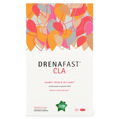 „Drenafast CLA InnoBio“ ir žaliosios arbatos kapsulės riebalų kaupimui, 60 kapsulių.