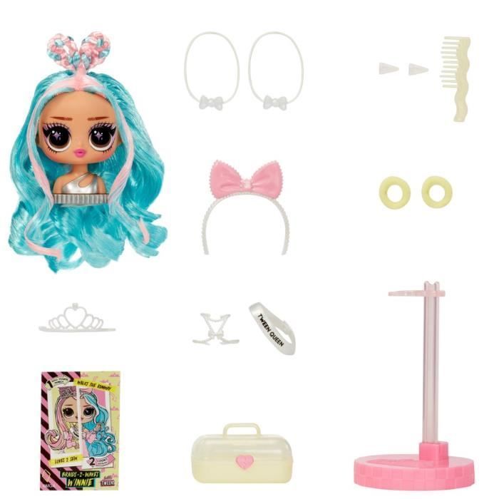 L.O.L. Surprise Tweens Surprise Swap Fashion Doll - Braids-2-Waves Winnie - 1 poupée Tweens 17cm, 1 mini tête à coiffer et des
