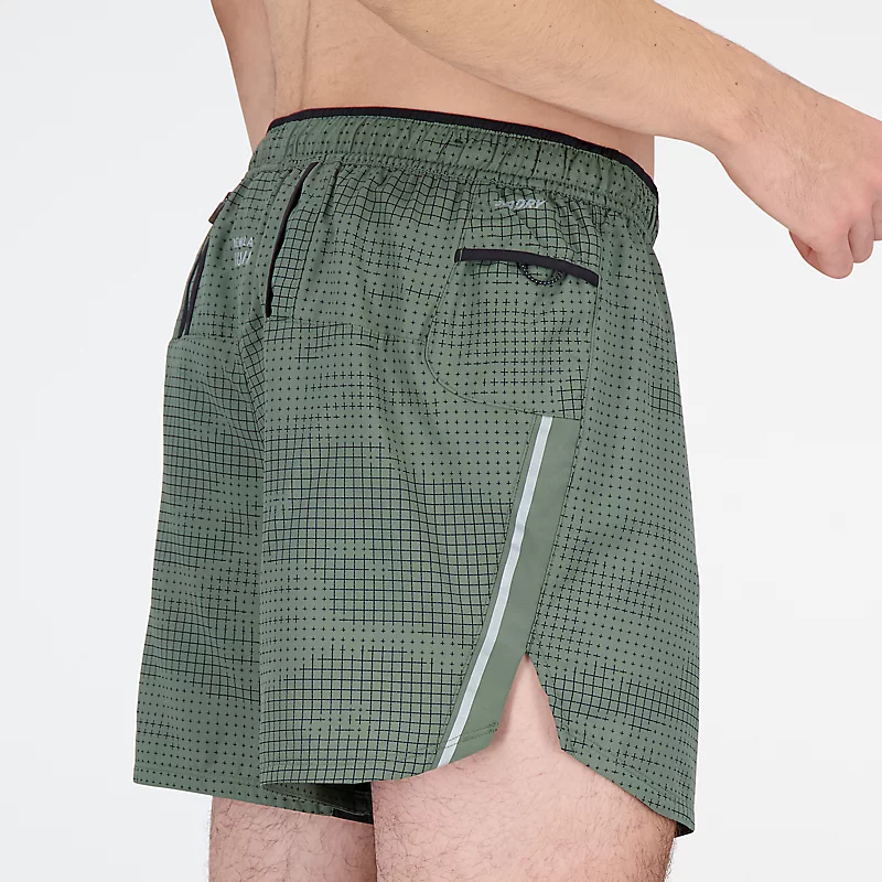Impact Run Herren-Laufshorts mit Print, 5 Zoll lang – Dunkelolivgrün