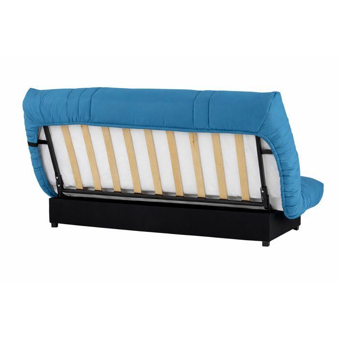 Sofá cama Click-clack - 3 plazas - Tela azul pato - 190 x 90 x 92 cm - PIXIE