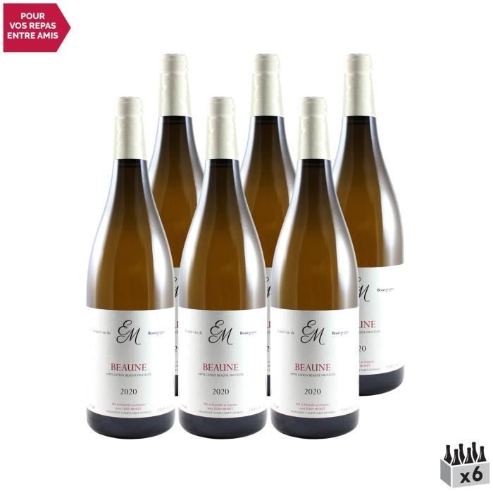 Beaune Blanc 2020 - Caja de 6 botellas de 75 cl - Maison Eddy Morey - Vino blanco de Borgoña con Denominación de Origen Controlada (AOC) - Variedad de uva Chardonnay