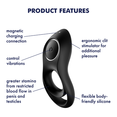 Satisfyer Legendary Duo Ring Vibrator for menn, 1 enhet.