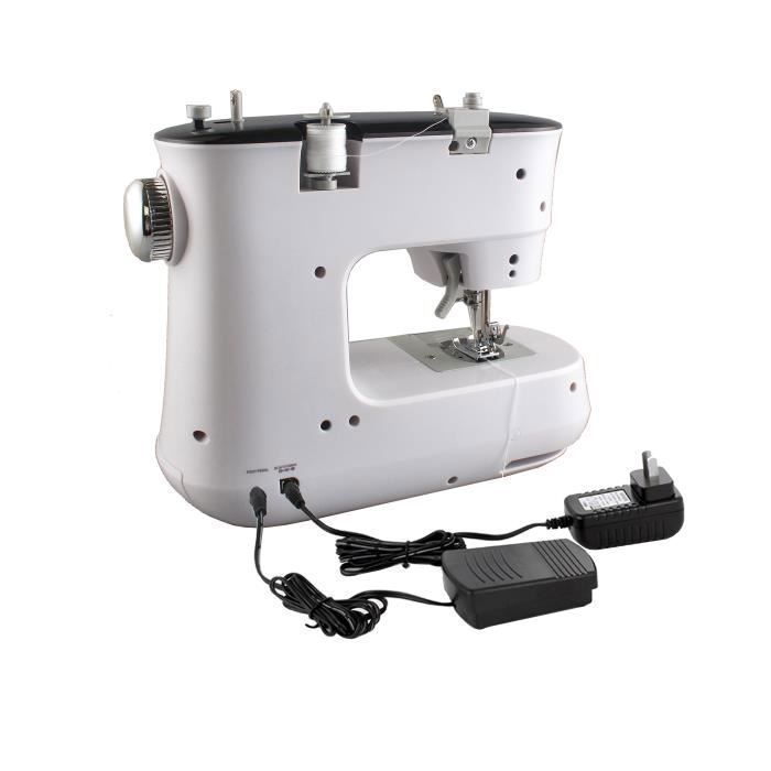 Máquina de Costura Portátil para Iniciantes - DARMOWADE - Modelo com 12 Pontos - Costura Reversa - Branca