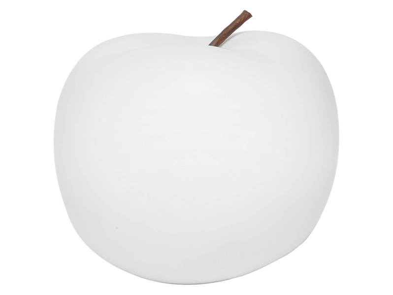 Figurka ceramiczna Jabłko 15 cm biała