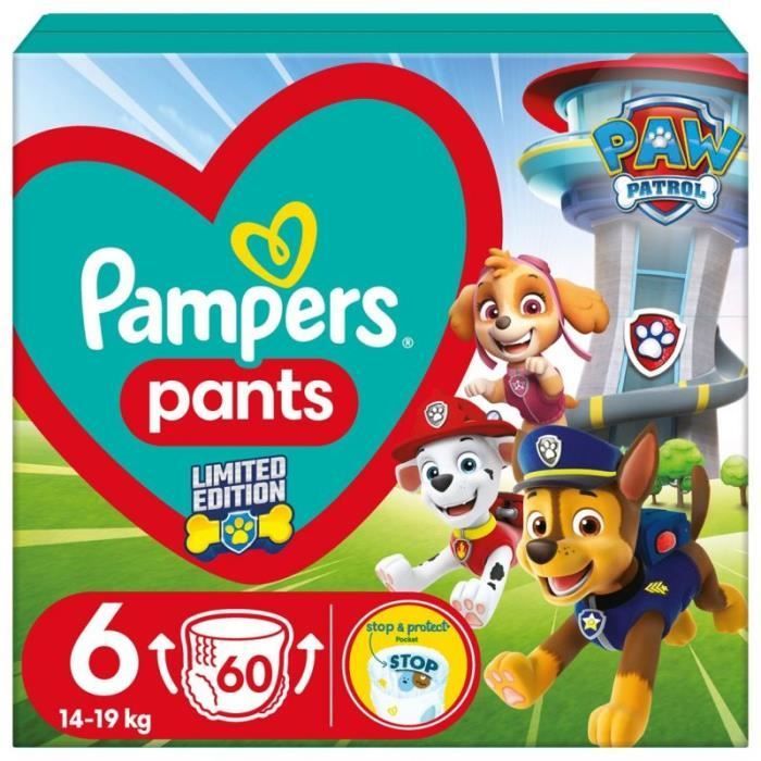 Pañales Pampers WB Paw Patrol talla 6, 14-19 kg, 60 unidades - 8006540863657