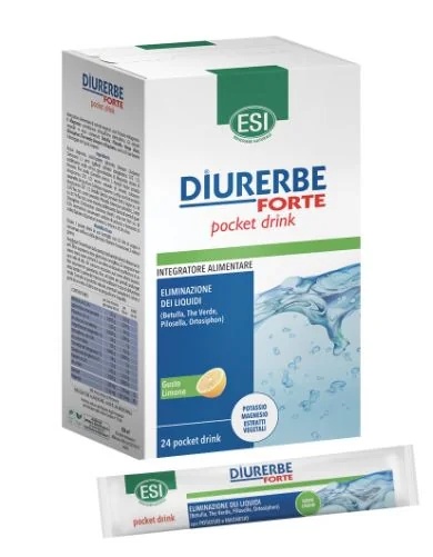 ESI Esi Diurerbe Forte Pocket Drink Citroen 24 sachets, supplement tegen uitdroging