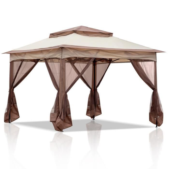 Gazebo da giardino pieghevole - ALIGHTUP - 3,3 x 3,3 m - Tetto a doppia copertura idrorepellente - Borsa per il trasporto