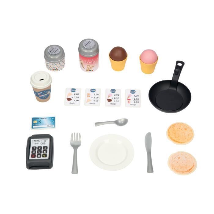 SMOBY - Sweety Corner House - Counter and preparation area - Ice cream machine - 18 accessories included - Made in France