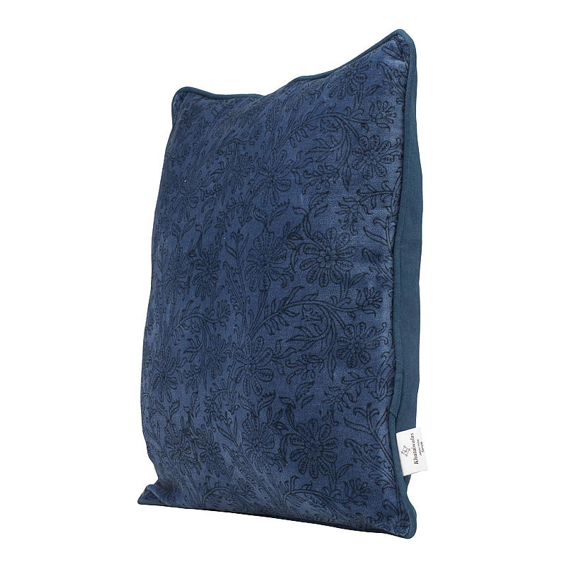 Cojín para el hogar de 42x42 cm, de terciopelo con estampado floral.