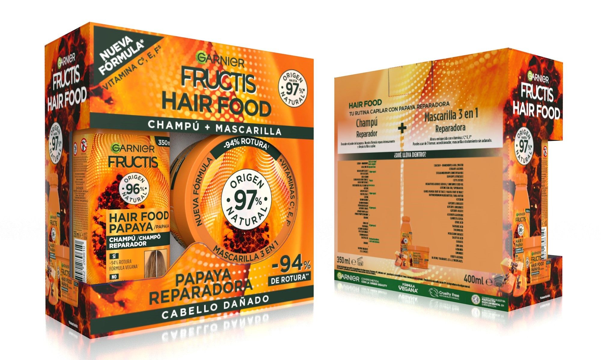 Fructis Hair Food Papaya obnavljajući šampon i maska za kosu Šamponi