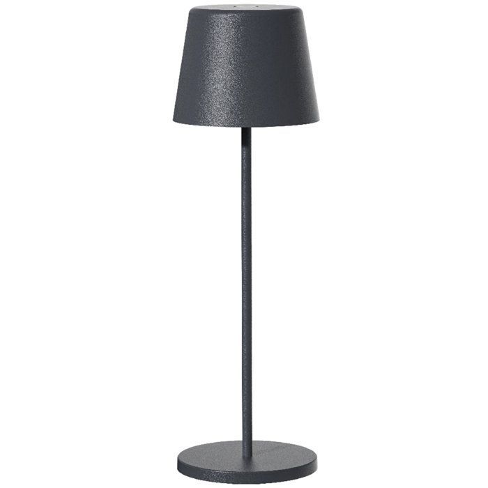Lampe de table sans fil - LUMISKY - KELLY ROCK - Aluminium gris - LED blanc dimmable - Rechargeable - H38 cm