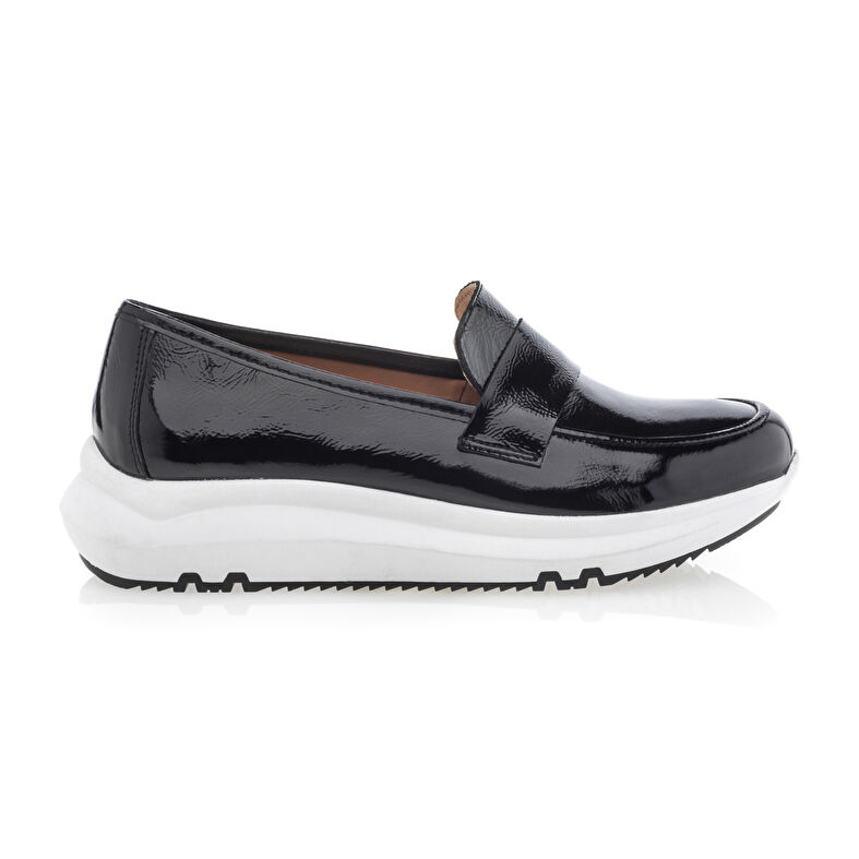 Svarta loafers/båtskor för kvinnor
