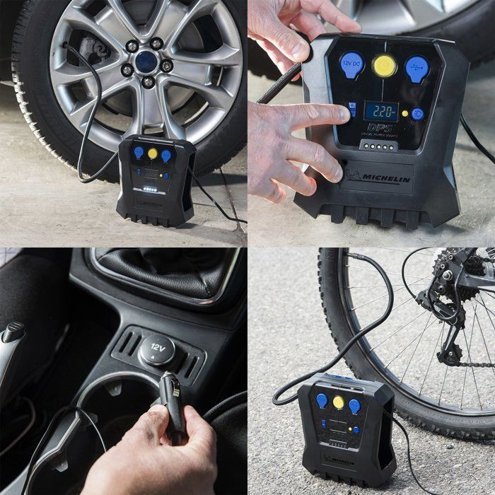 Compresseur programmable 12V de 0.05 bars à 7 bars - MICHELIN -  Programmable - voiture, moto, vélo, ballons, matelas pneumatiques