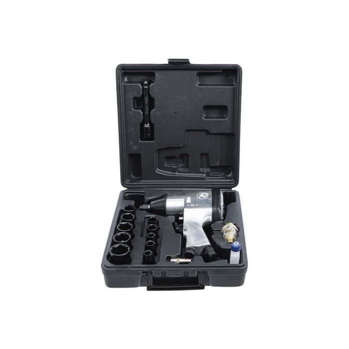 Chave de impacto pneumática - BGS - 312 Nm - 16 peças - Estojo com acessórios - Aço