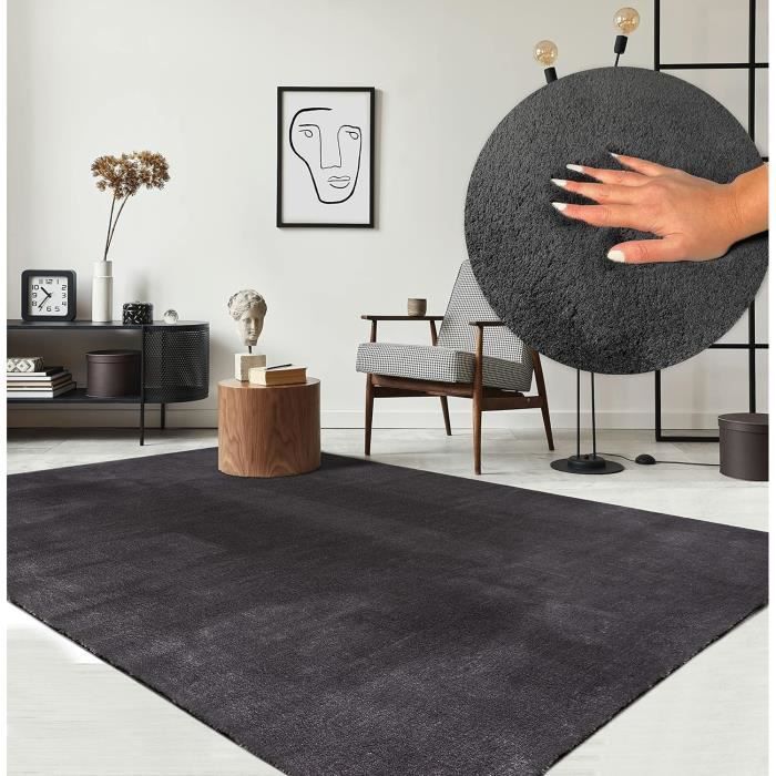 Alfombra moderna - The Carpet - LOFT - Antracita - 120x160 cm - Lavable