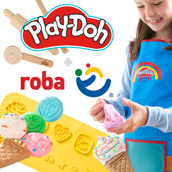 Δημιουργικό τραπέζι παιχνιδιού, roba x Play-Doh, συμπεριλαμβανομένου πηλού μοντελισμού και αξεσουάρ