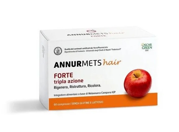 Annurmets Hair Forte Triple Action 60 δισκία Αναζωογονεί, αναδομεί και χρωματίζει τα μαλλιά