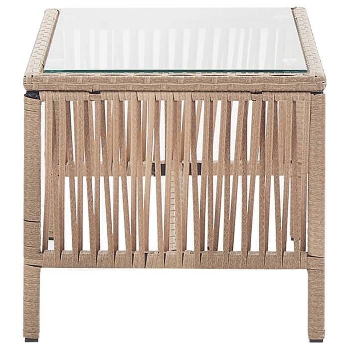 Conjunto de jardín Lemon de 4 piezas con cojines - Resina tejida beige - 80x45x40 cm 46436