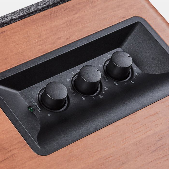 Refurbished Edifier Studio R1280T 2.0 42W speaker system in a real wood cabinet, with infrared remote control