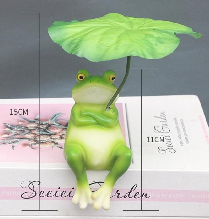 Deux statues de grenouilles de jardin, résistantes aux intempéries, décoration de jardin amusante, grenouille tenant un parapluie