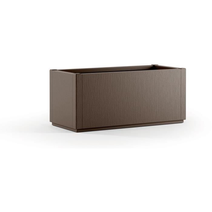 Macetero/jardinera rectangular STEFANPLAST ETHICA de 80 cm - 80x36x35cm - Color topo