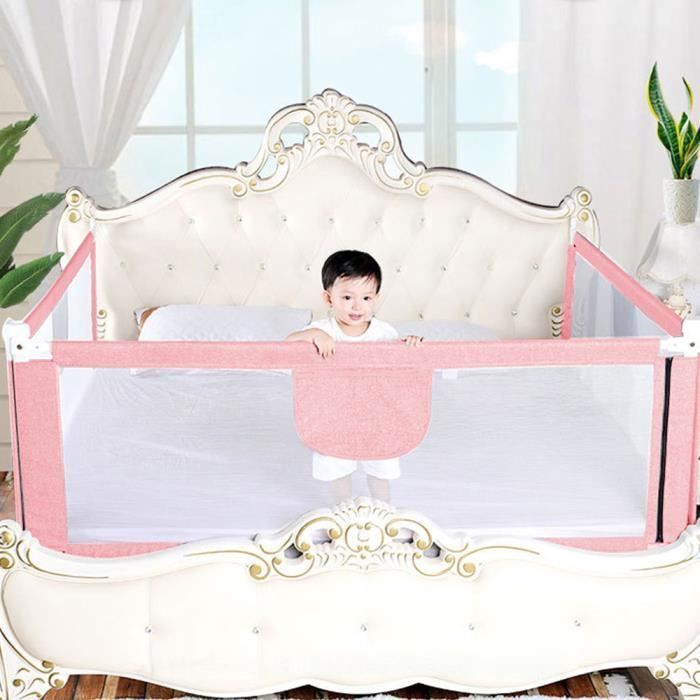 Grade de proteção para cama de bebê - JEOBEST - GOLDCMN - Ajustável - Universal - Rosa