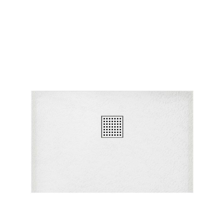 Extra-flat shower tray for surface or recessed installation, trimmable, made of SMC resin - White - 120 x 90 cm - MIRNOSA