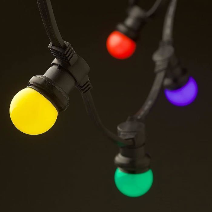 Bombilla LED de color B22 de 2W (equivalente a 20W), casquillo de bayoneta, guirnalda de luces LED multicolor - Paquete de 20