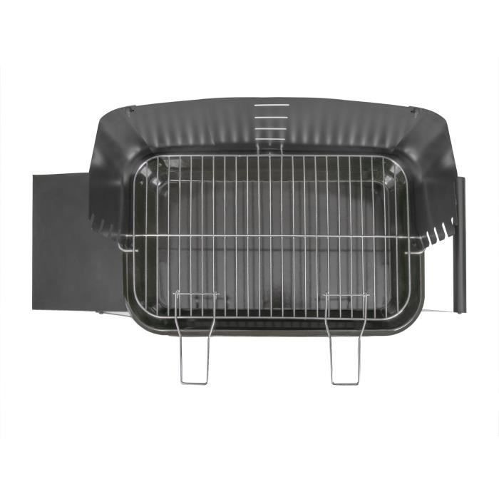 Barbacoa de carbón - LIVOO - DOC328 - Acero inoxidable - Superficie de cocción 48,5 x 28,8 cm - Altura regulable 70-84 cm