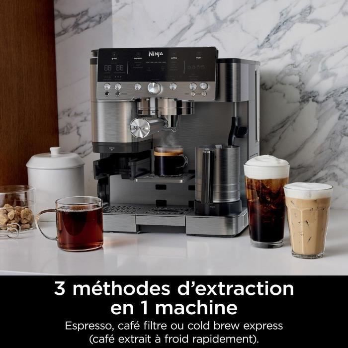 Machine à café - NINJA - ES601EU Luxe Premier - 1650 W - 2 Litres - Acier inoxydable