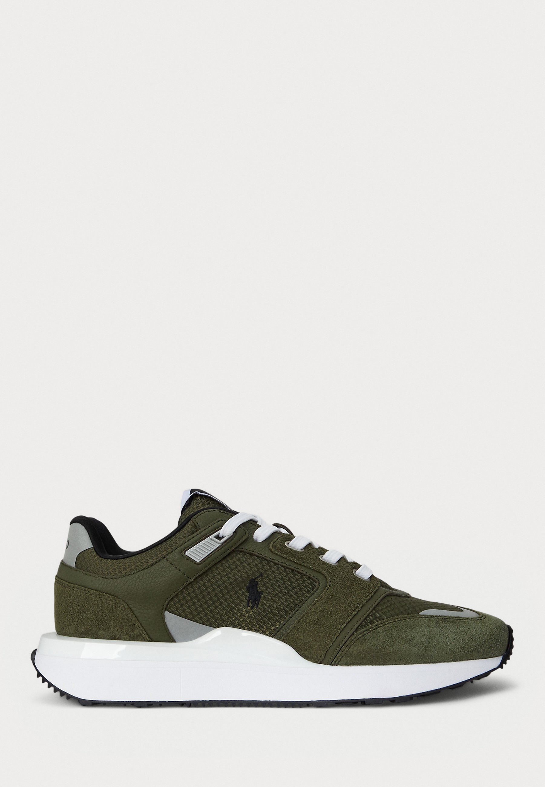 Polo Ralph Lauren TRAIN 89 V2 SUÈDE-PANEEL SNEAKER - Sneakers - nieuw olijfgroen/wit