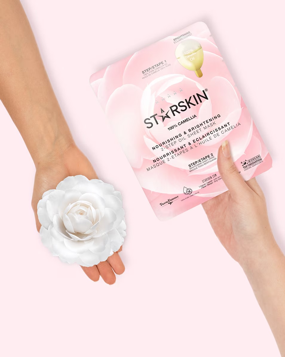 STARSKIN ESSENTIALS CAMELLIA™ ΘΡΕΠΤΙΚΗ & ΛΑΜΠΕΡΗ ΜΑΣΚΑ ΛΑΔΙΟΥ 2 ΒΗΜΑΤΩΝ